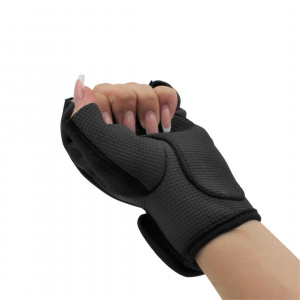 Mănuși ciclism XQ Max, fără degete, culoarea negru, închidere cu velcro, mărime L/XL