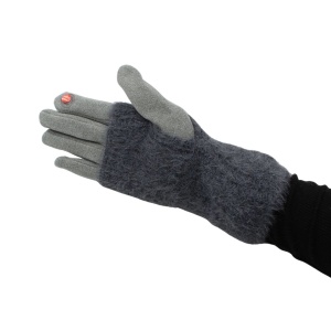 Mănuși damă, Antonio, cu funcție touch și manșetă detașabilă, culoare gri, one size