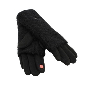 Mănuși damă, Antonio, cu funcție touch și manșetă detașabilă, culoare negru, one size