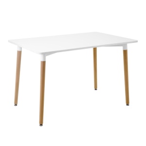 Masă dreptunghiulară albă modernă JUMI, 120x80x72 cm, pentru dining sau birou