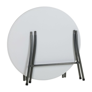 Masă înaltă pliabilă, Koopman, 80 x H 110 cm, metal, alb