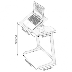 Masă multifuncțională, pliabilă, din bambus, pentru laptop și tabletă, 60x35x67 cm, eCarla, STL21