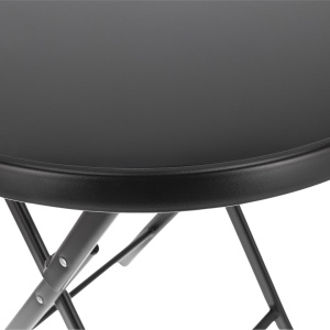 Masă pliabilă, Jumi, neagră, rotundă 60 cm, pentru grădină sau terasă