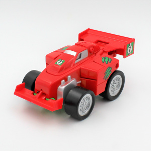 Mașinuță convertibilă, tip robot Dino, Deluxbase, culoarea roșu