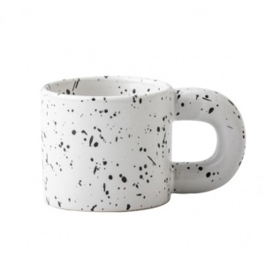 Mat ceramic mug, cream with a speckled finish, 300 ml, eCarla, CUP19