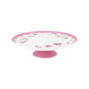 Mini tavă din porțelan, pentru tort, Pip Studio, Gold Pink, 21.5 cm, colecția Jolie