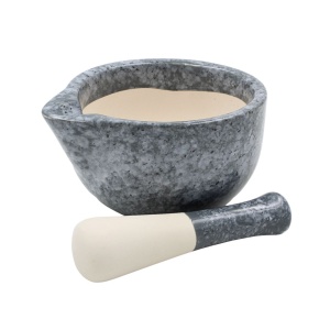Mojar cu pistil 330 ml, Excellent Houseware, ceramică, gri închis