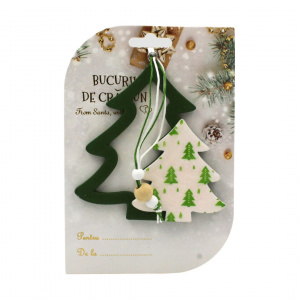 Ornament brad Brăduți stilizați 10x8.5 cm
