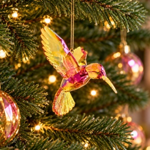 Ornament irizat auriu House of Seasons colibri