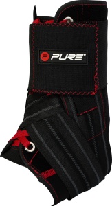 Orteza Glezna Pure 2 Improve Deluxe – Mărimea M | Negru cu Roșu | Compresie Reglabilă cu Velcro