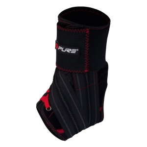 Orteza Glezna Pure 2 Improve Deluxe – Mărimea S | Negru cu Roșu | Compresie Reglabilă cu Velcro