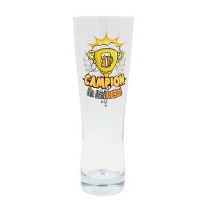 Pahar bere, 500 ml, mesaj funny “Campion la halBERe”
