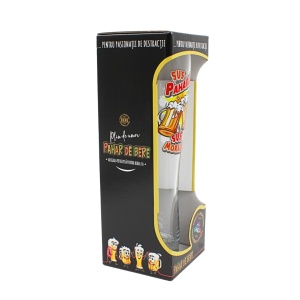 Pahar bere, 500 ml, mesaj funny “Sus paharul, sus moralul!"