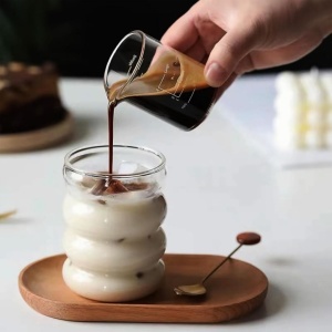 Pahar bubble din sticlă borosilicată, pentru cafea latte, long drinkuri și băuturi reci, 350 ml, eCarla, SZK37POJ