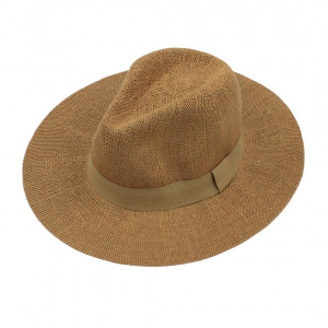 Pălărie de plajă bărbați Aristo, maro, boruri largi, stil fedora, ușoară și respirabilă, protecție solară, diametru 35 cm