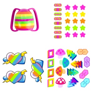 Păpușă Mini Decora Electra 13 cm cu Accesorii – Păpușă de Personalizat, Peste 40 Surprize, păr lung, colecția Decora Girlz