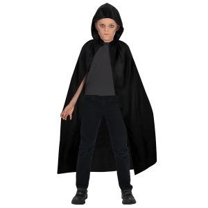 Pelerină Halloween, cu glugă, pentru copii, culoarea negru, one size