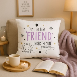 Pernă decorativă Nekupto - "Just the Best Friend Under the Sun", 30x30 cm, bumbac