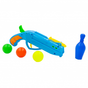 Pistol cu bile jucarie Ping-Pong albastru