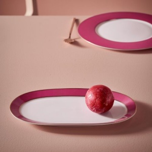 Platou din porțelan, Pip Studio, Gold-Pink, 28x16x2cm, colecția Pip Chique