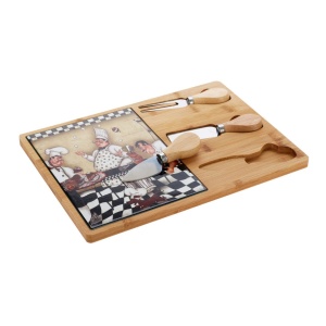 Platou pentru brânzeturi din bambus și dolomit – set cu 3 ustensile, 4 modele disponibile