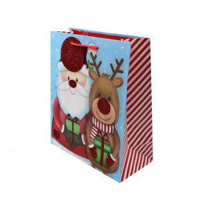 Pungă cadou Crăciun SDE M SANTA/REINDEER