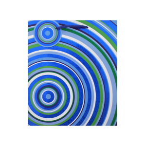 Punga cadou hartie L CIRCLES BLUE