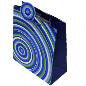 Punga cadou hartie M CIRCLES BLUE