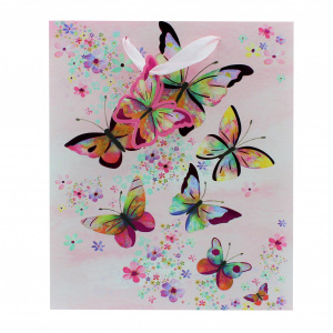 Punga cadou hartie M Colourful Butterfly