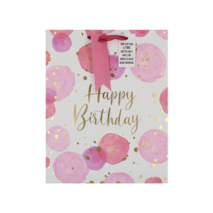 Pungă de cadou hârtie L B-day Pink