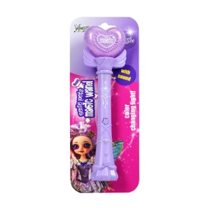 Purple magic wand with a heart – interactive toy with LED lights and sounds, Genie Pets, Whimsy Workshop