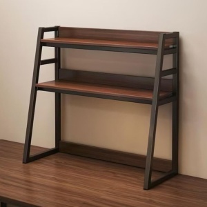 Raft multifuncțional, de birou, cu 3 niveluri, culoarea maro, Ecarla, 95x32x90 cm, SZ40CZ