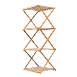 Raft pliabil din lemn de bambus, cu 4 polițe, 40x33.5x93.5 cm