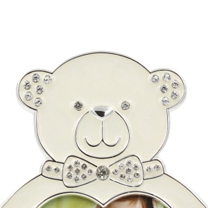 Ramă Foto Copii AZAY Ursuleț cu Cristale, 8x9 cm, Ramă Foto Bebe Decorativă, Cadou Nou-Născut, Cutie Cadou Inclusă