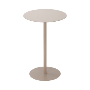 Masă laterală rotundă, bej, din metal, H&S Collection, 35 x 53 cm