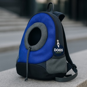 Rucsac reglabil pentru transportul animalelor, 42 x 35 x 16 cm, colecția Dogs, culoarea albastru