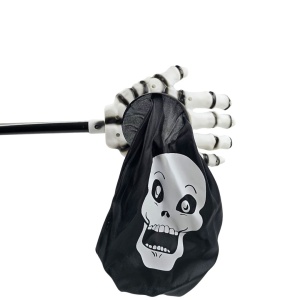 Sac de colindat, cu mâner, pentru Halloween, model mână albă și craniu, Eurowrap