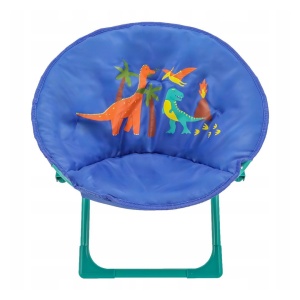 Scaun pliabil Jumi, pentru copii, 48x47 cm, motiv dinozaur, albastru-verde