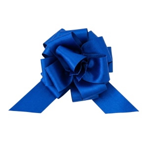 Self-tie satin bow, navy blue