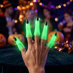 Set 10 degete, de vrăjitoare, fosforescente, Halloween, Glow in the Dark