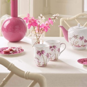 Set 2 căni, din porțelan, Pip Studio, Dots Gold Pink, 350 ml, colecția Jolie