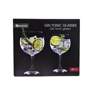 Set 2 pahare, cu picior, pentru gin, Excellent Houseware, 650 ml