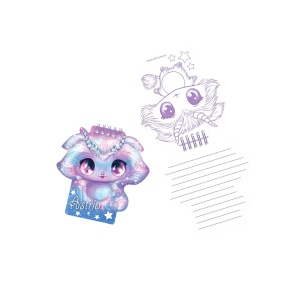 Set agendă pufoasă și mini carnețel, 25.4x20.3 cm, personaj Astria - Nebulous Stars