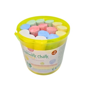 Set cretă, pentru asfalt, în găletușă galben-verde, 15 buc