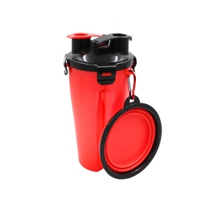 Set hrană animale Koopman, pentru apă și mâncare, compartimente duble 440 ml, Dogs Collection, fără BPA, FSC, roșu cu negru