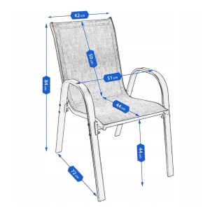 Set mobilier de grădină Jumi, model FIESTA, 2 fotolii suprapozabile și măsuță de cafea