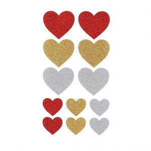 Set stickere Glimmering Hearts 12 bucati - Img 2