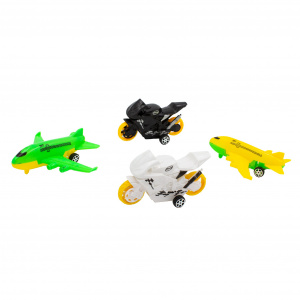 Set vehicule motociclete si avioane jucarie 4 buc V3 - Img 2