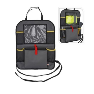 Organizator auto pentru spătar, Shell, cu buzunare, negru, 44x56 cm