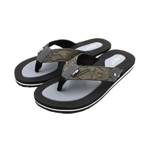 Șlapi flip-flop bărbați, Perletti, negru cu gri